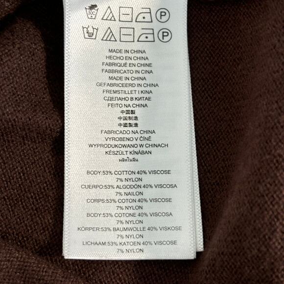 Michael Kors Wms XL Brown LS Lightweight Midi Sweater Dress Gold Studded - Picture 9 of 10